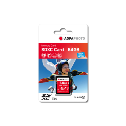 Memory Card AgfaPhoto SDXC 64 GB - Classe 10 ad alta velocità U3/V30