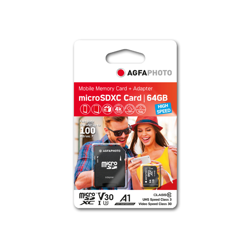 Micro SDHC Speicherkarte 64GB AgfaPhoto - CLASS 10