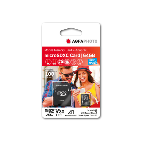 Micro SDHC Memory Card 64GB AgfaPhoto - CLASS 10