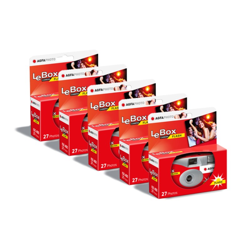 Pack 5 Jetables - AgfaPhoto LeBox Flash - Couleurs