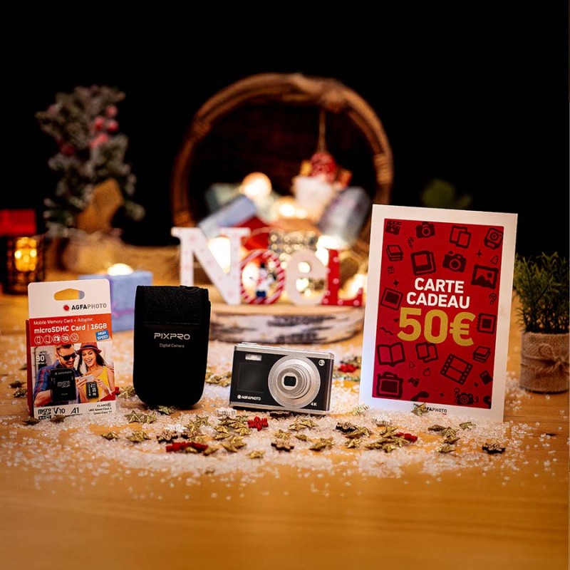 Coffret Cadeau de Noël Exclusif : AgfaPhoto Realishot DC9200, Accessoires & Carte Cadeau Tirages Photo