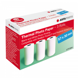 Cartouche Imprimante Thermique - AgfaPhoto ATP3WH - 3 Rouleaux de Papiers