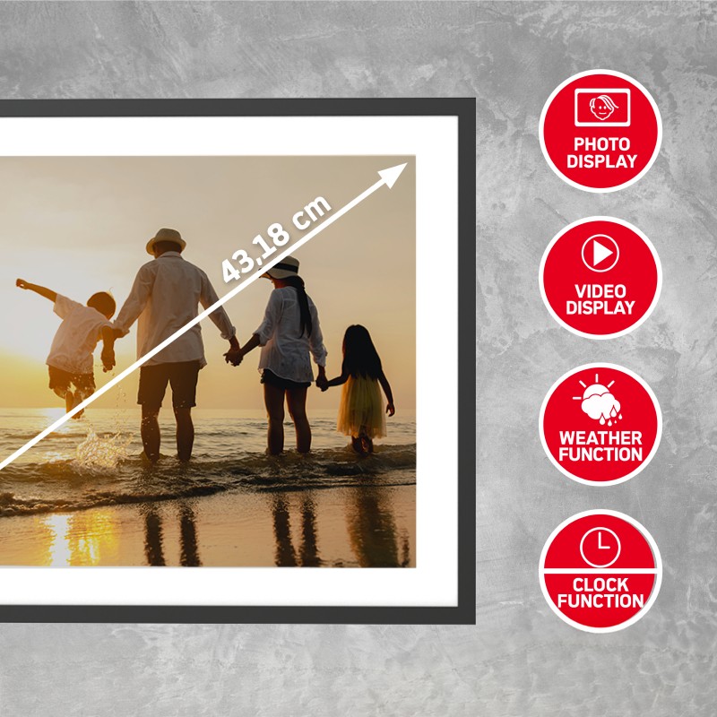 Connected Digital Photo Frame - AgfaPhoto Realiview APF1700WIFI - 17 Inches