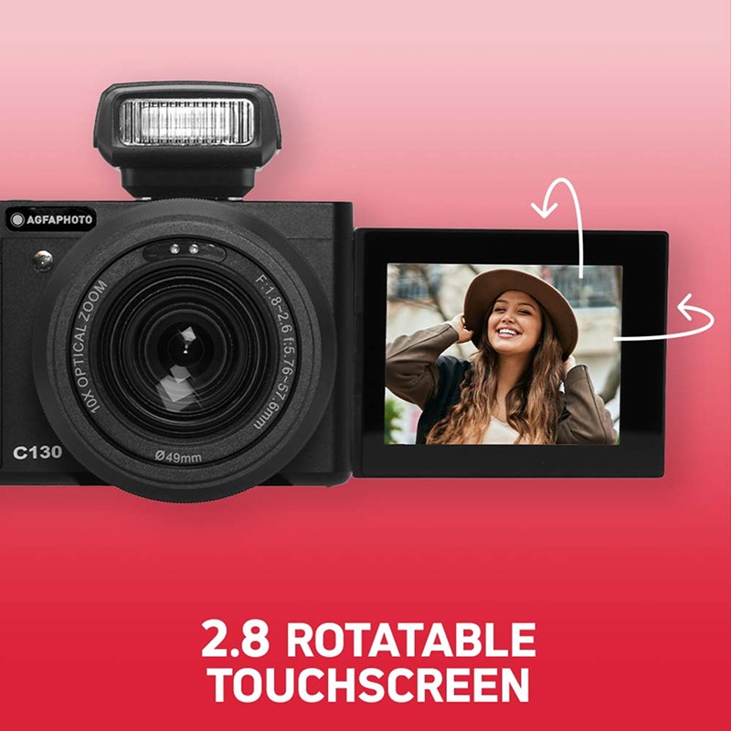 Appareil Photo Numérique Compact – AgfaPhoto Realishot C130 – Écran Articulé