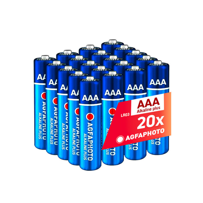 Packung mit 20 AgfaPhoto Hochleistungs-Alkaline-Batterien - LR03 AAA