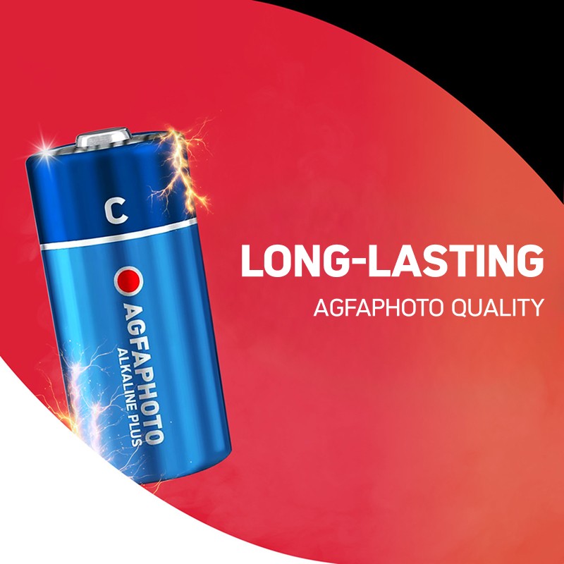 Pack of 12 High Capacity Alkaline Batteries - Baby C - LR14