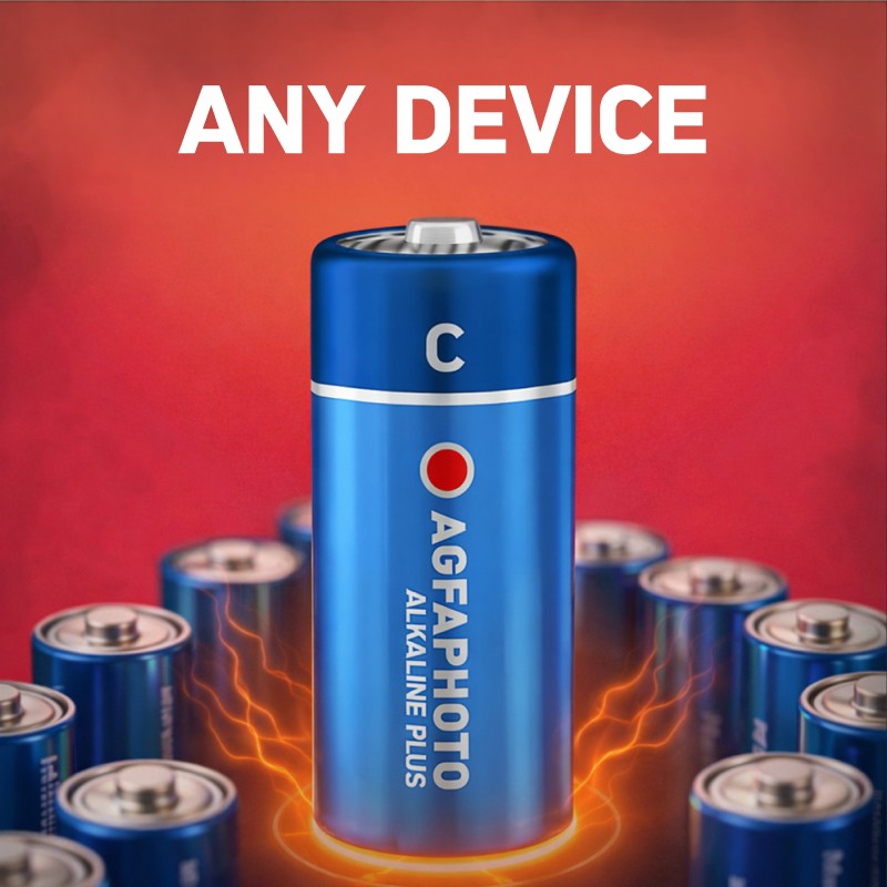 Pack of 12 High Capacity Alkaline Batteries - Baby C - LR14