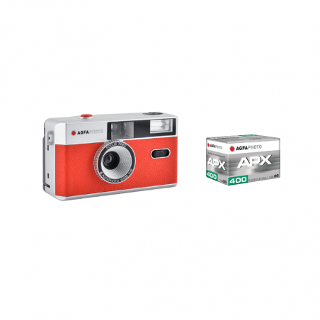 Analogkamera Rot + 1 Film APX 400
