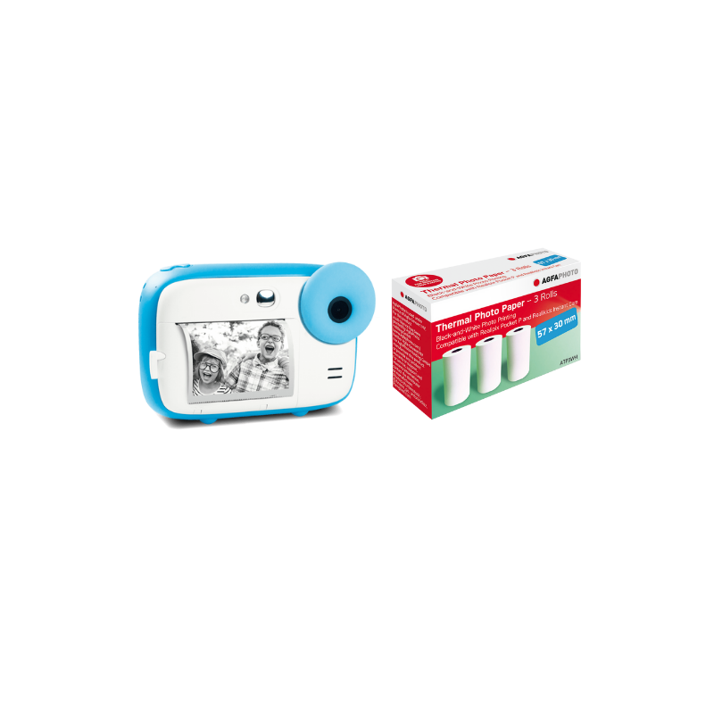 Pack Realikids Instant Cam Blue + 3 paper rolls