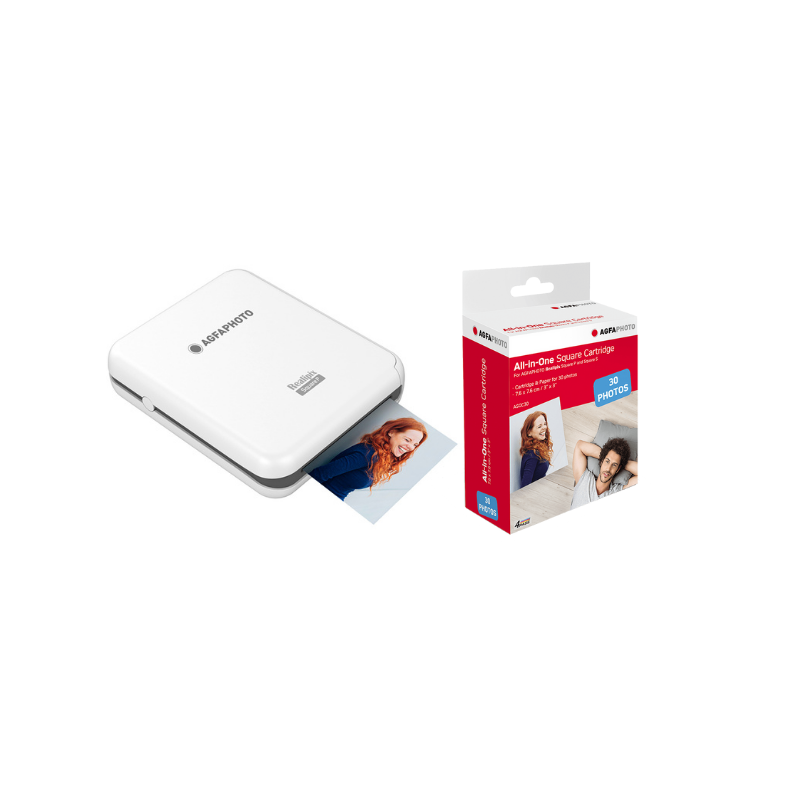 Pack Imprimante Realipix SQUARE P Blanc + 30 photos