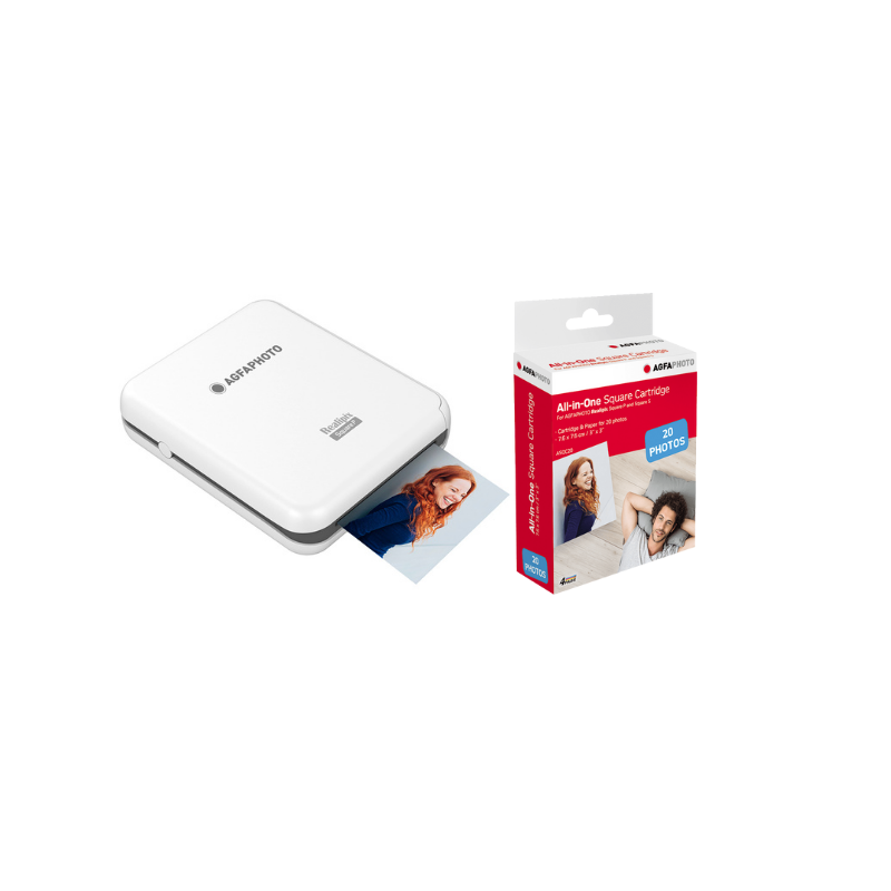 Pack Imprimante Realipix SQUARE P Blanc + 20 photos
