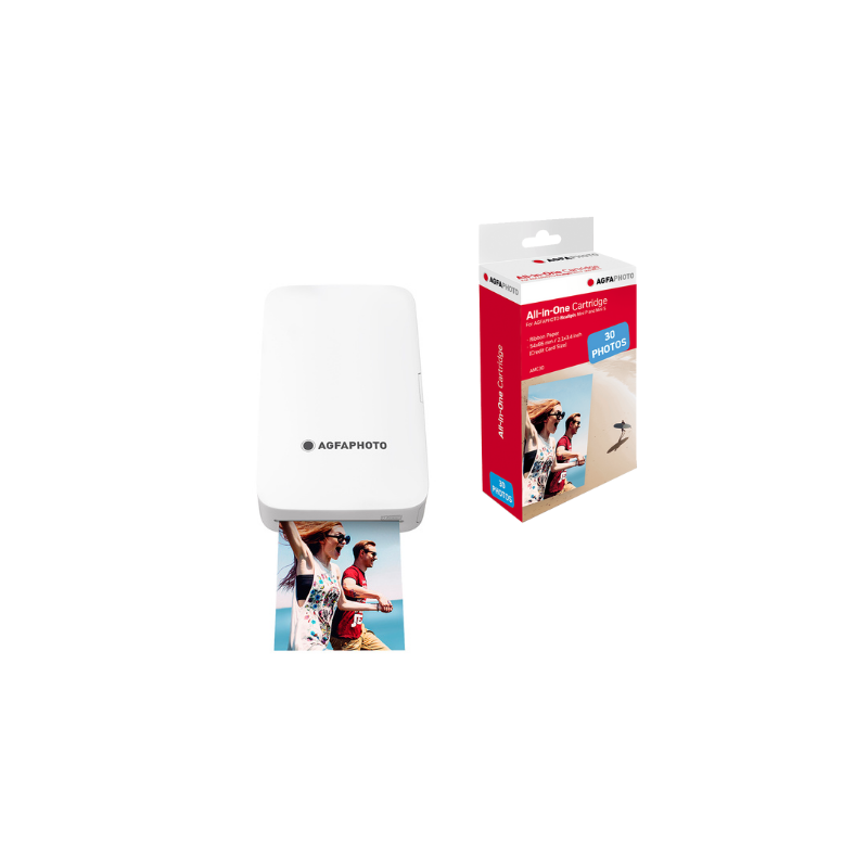 Pack Imprimante Realipix MINI P Blanc + 30 photos