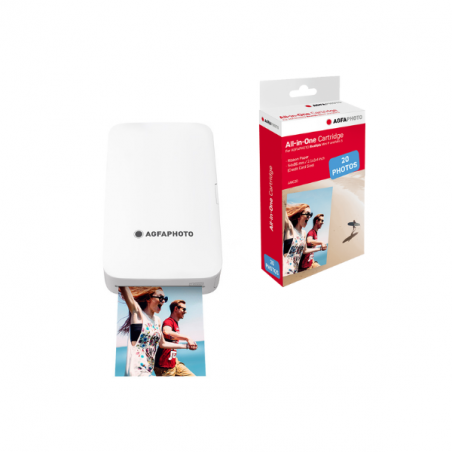 Pack Drucker Realipix MINI P Weiß + 20 fotos