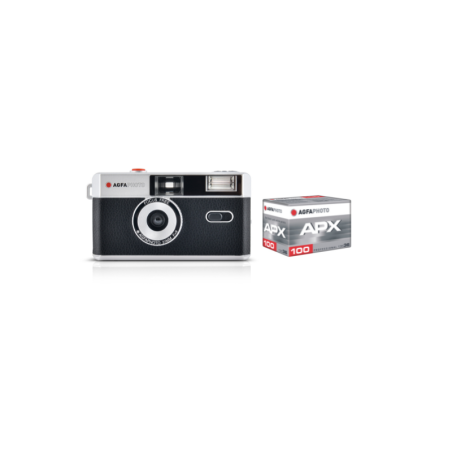 Pack Appareil Photo Argentique Noir + 1 Pellicule APX 100