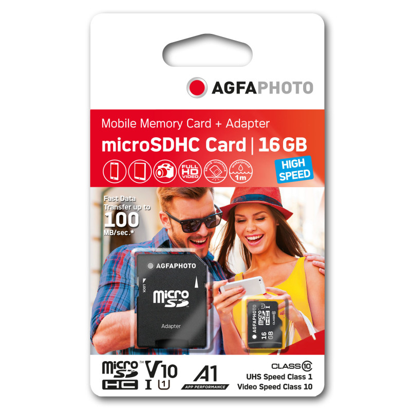 Carte SD Appareil Photo - AgfaPhoto Carte mémoire Micro SDHC 16 Go