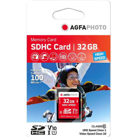 Carte SD Appareil Photo - AgfaPhoto Carte mémoire SDHC 32 Go - CLASS 10