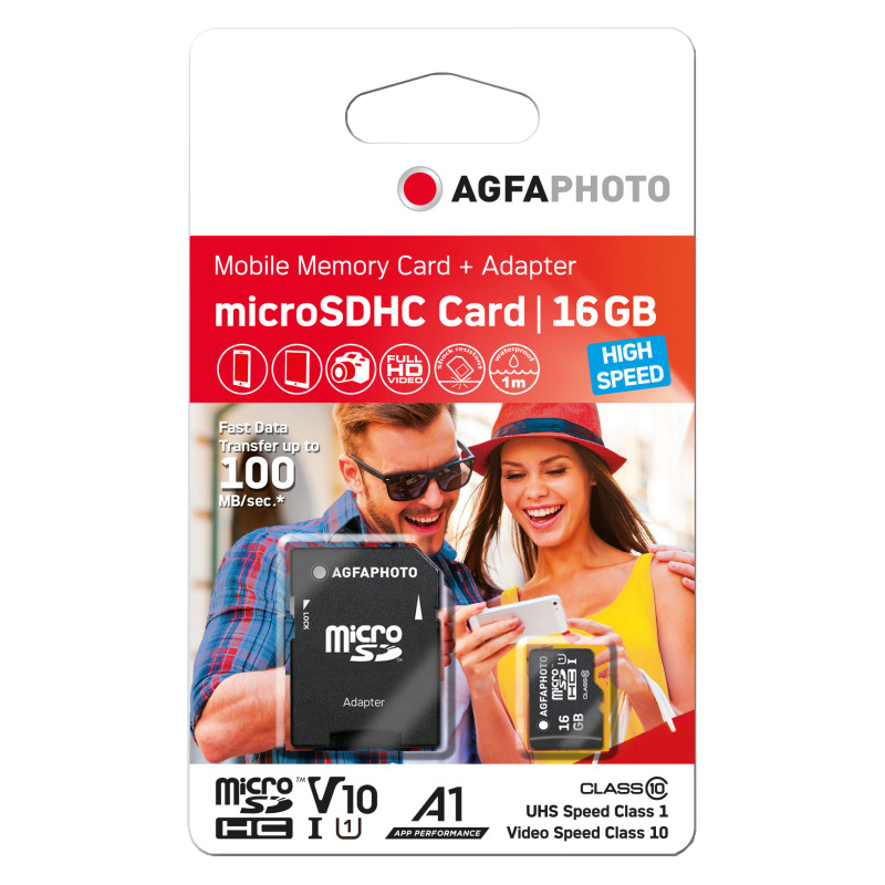 Carte SD Appareil Photo - AgfaPhoto Carte mémoire Micro SDHC 16 Go - CLASS  10