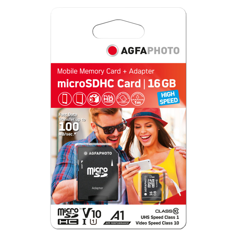 AgfaPhoto Speicherkarte Micro SDHC 16 GB – CLASS 10