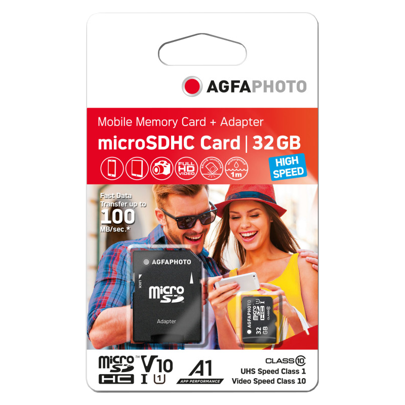Carte SD Appareil Photo - AgfaPhoto Carte mémoire Micro SDHC 32 Go - CLASS 10