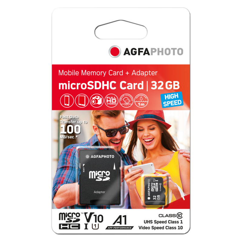 Carte SD Appareil Photo - AgfaPhoto Carte mémoire Micro SDHC 32 Go - CLASS  10