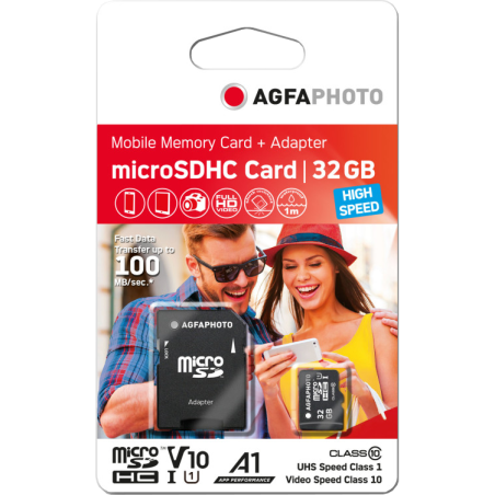 Carte SD Appareil Photo - AgfaPhoto Carte mémoire Micro SDHC 32 Go - CLASS 10