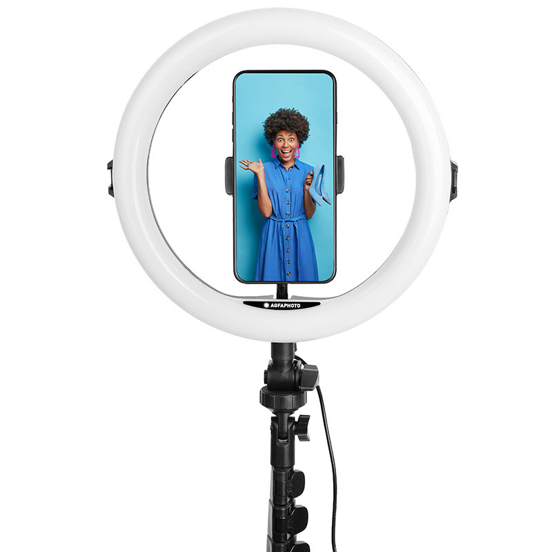 Lampa pierścieniowa - AgfaPhoto Realiview ARL11XL - 120 diod LED - regulowany statyw